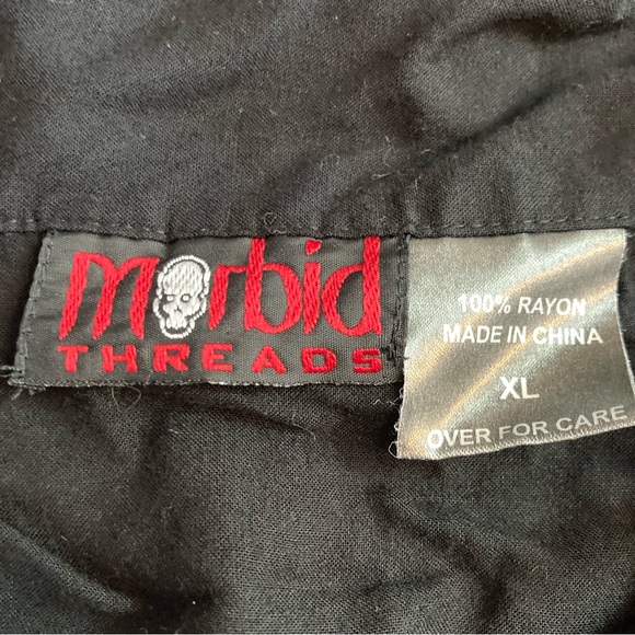 morbid threads hot topic mall y2k long sleeve button down ruffle shirt XL - Picture 4 of 5